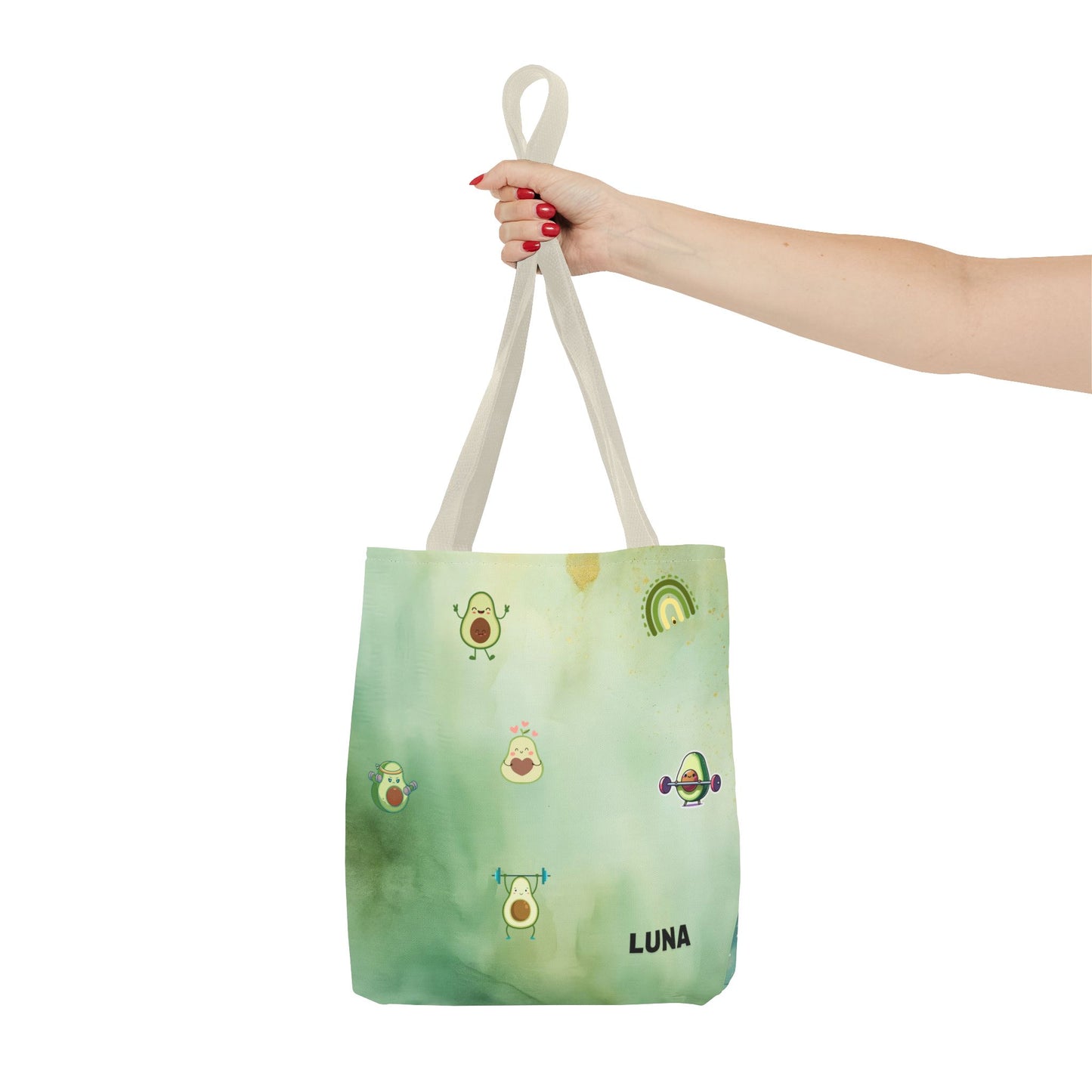 Personalized Cute Gym Avocado Fun Two Tone Tote Bag