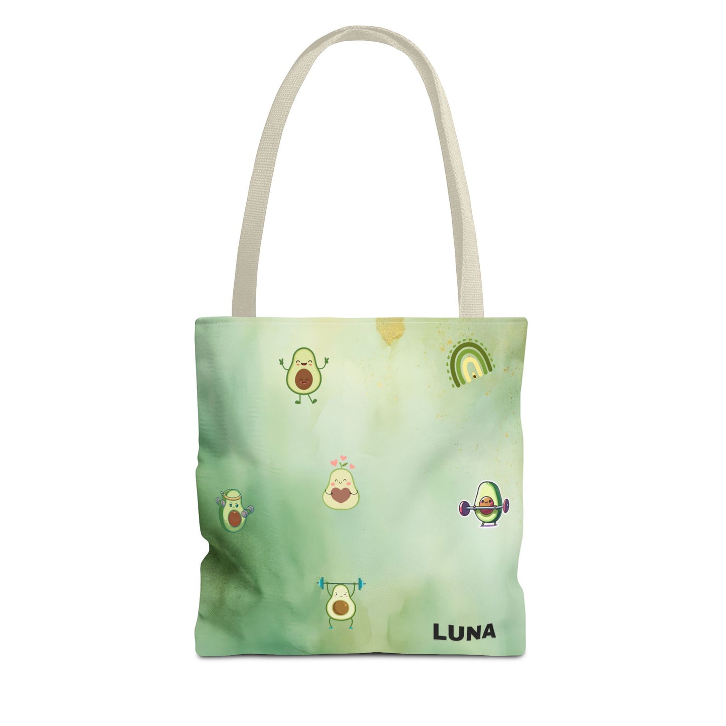 Personalized Cute Gym Avocado Fun Two Tone Tote Bag