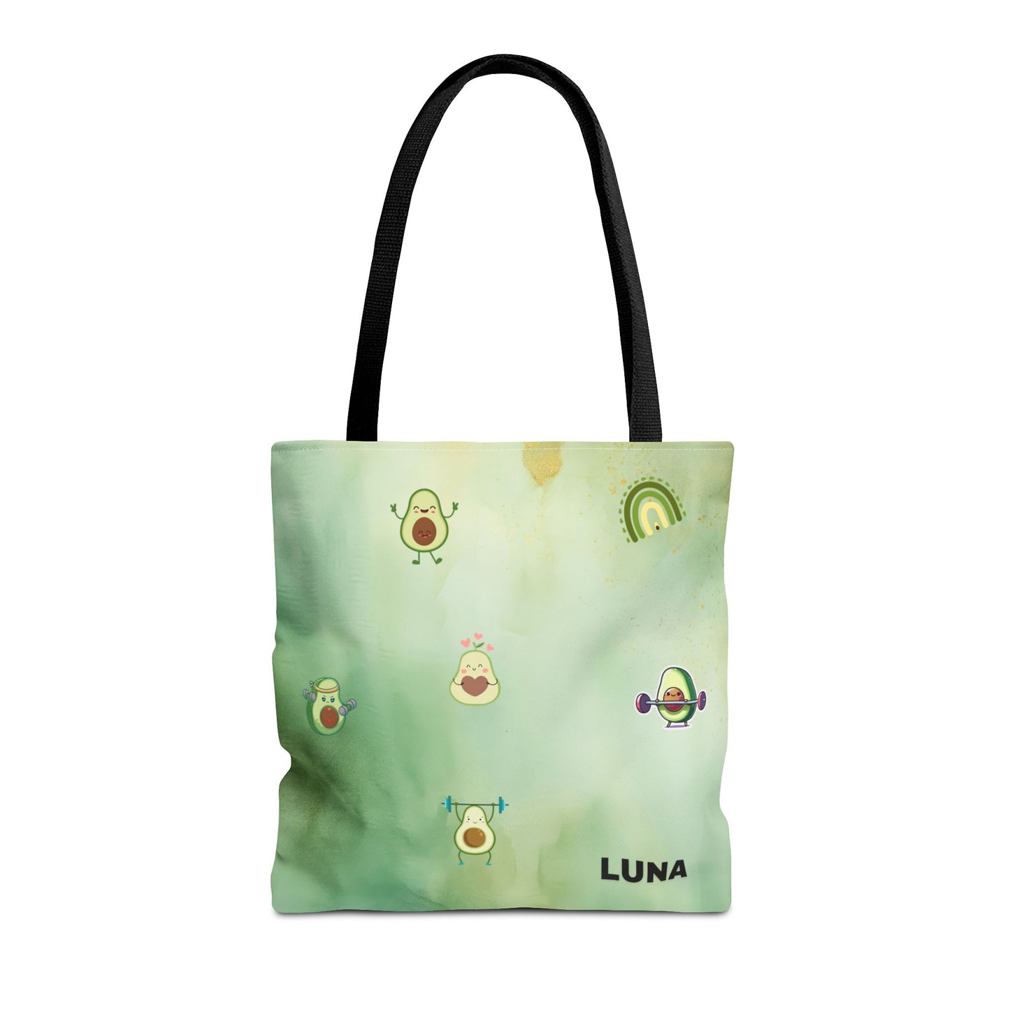 Personalized Cute Gym Avocado Fun Two Tone Tote Bag