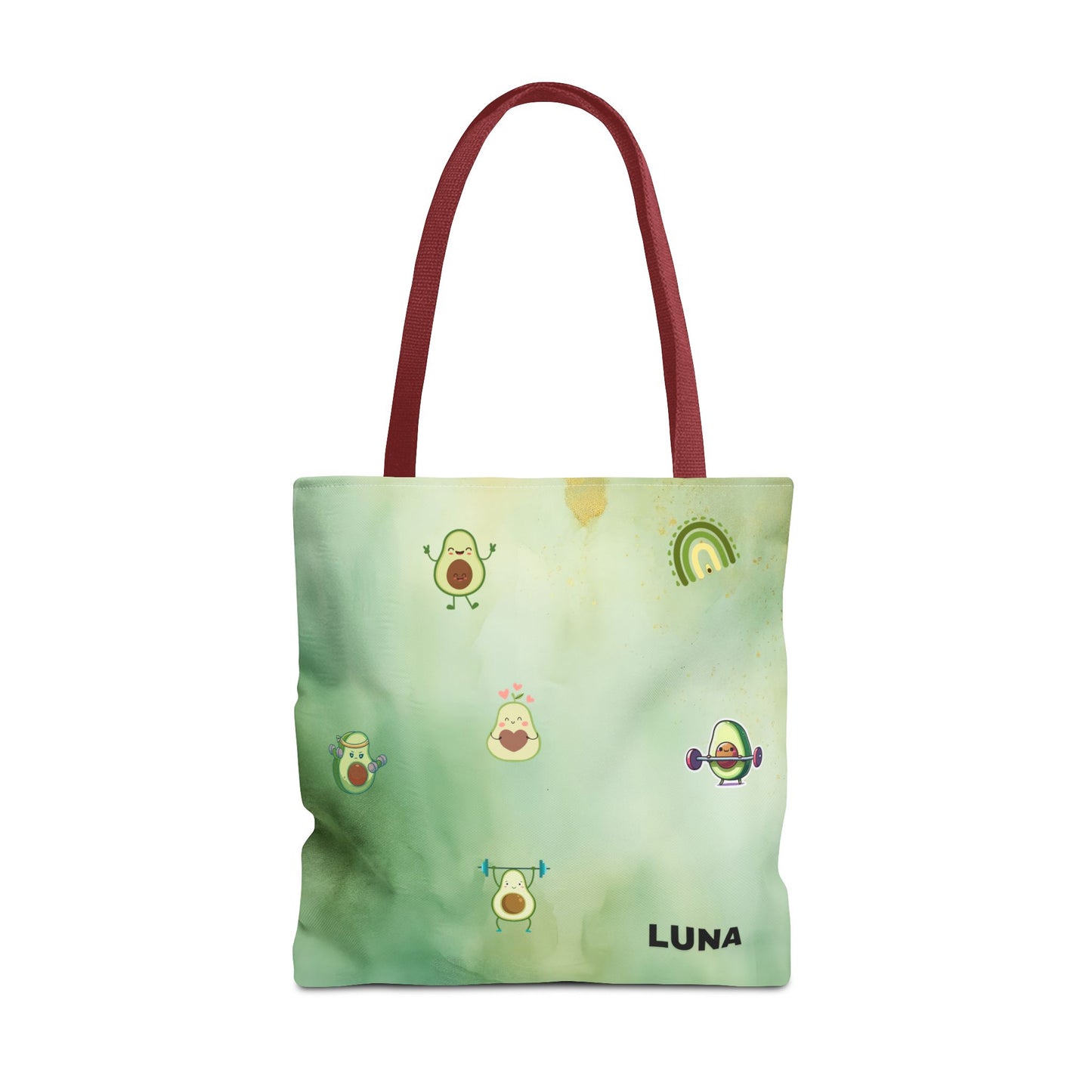 Personalized Cute Gym Avocado Fun Two Tone Tote Bag