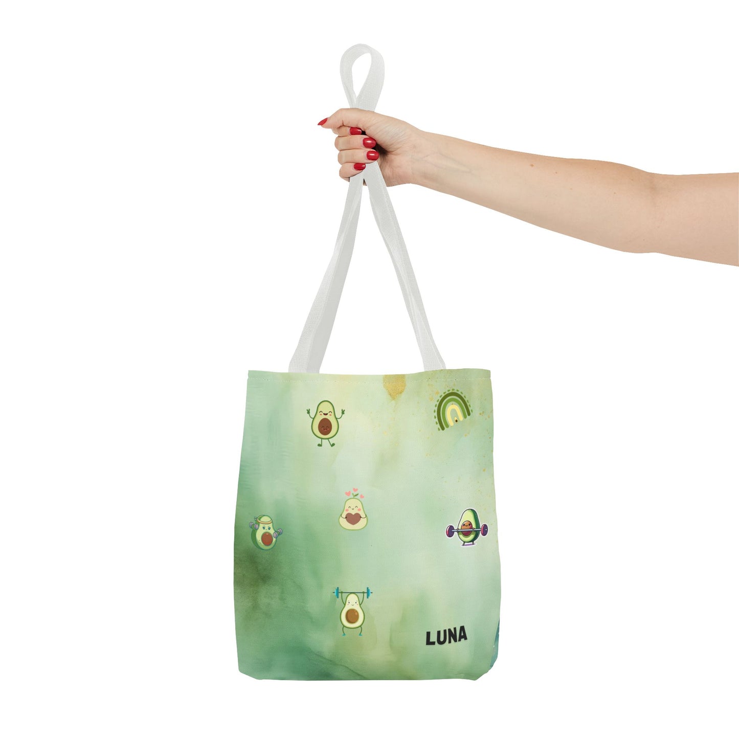Personalized Cute Gym Avocado Fun Two Tone Tote Bag