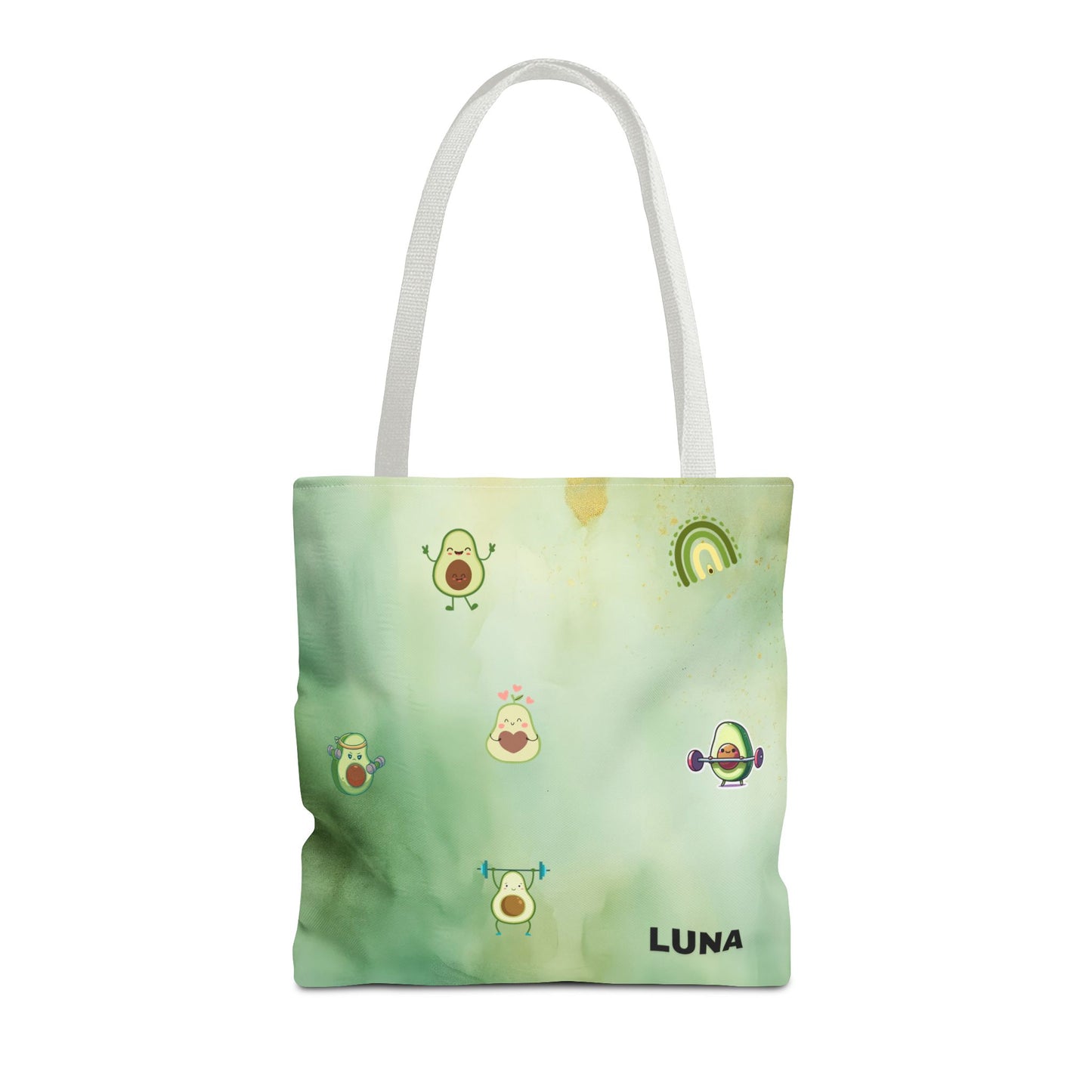 Personalized Cute Gym Avocado Fun Two Tone Tote Bag