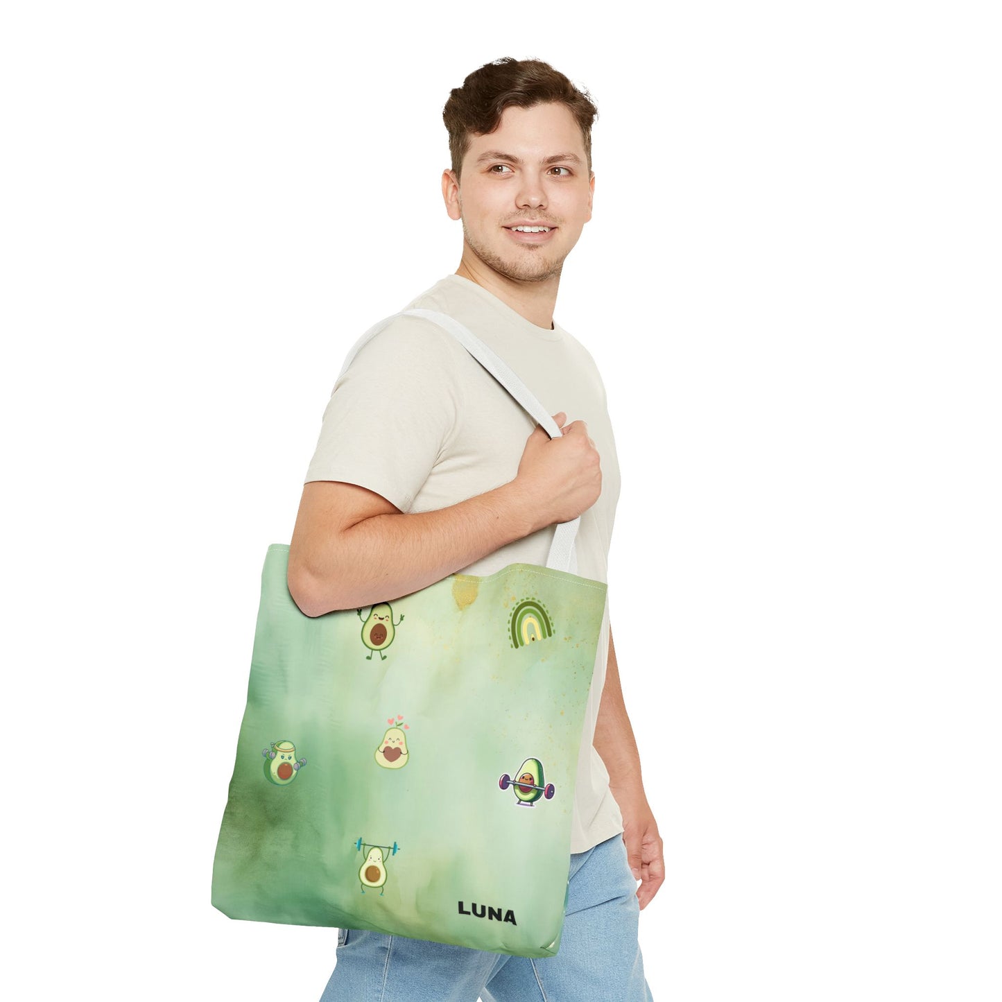 Personalized Cute Gym Avocado Fun Two Tone Tote Bag