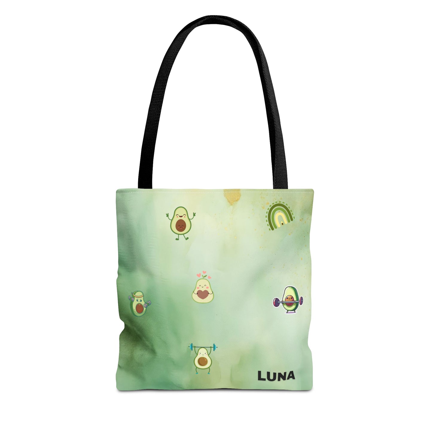 Personalized Cute Gym Avocado Fun Two Tone Tote Bag