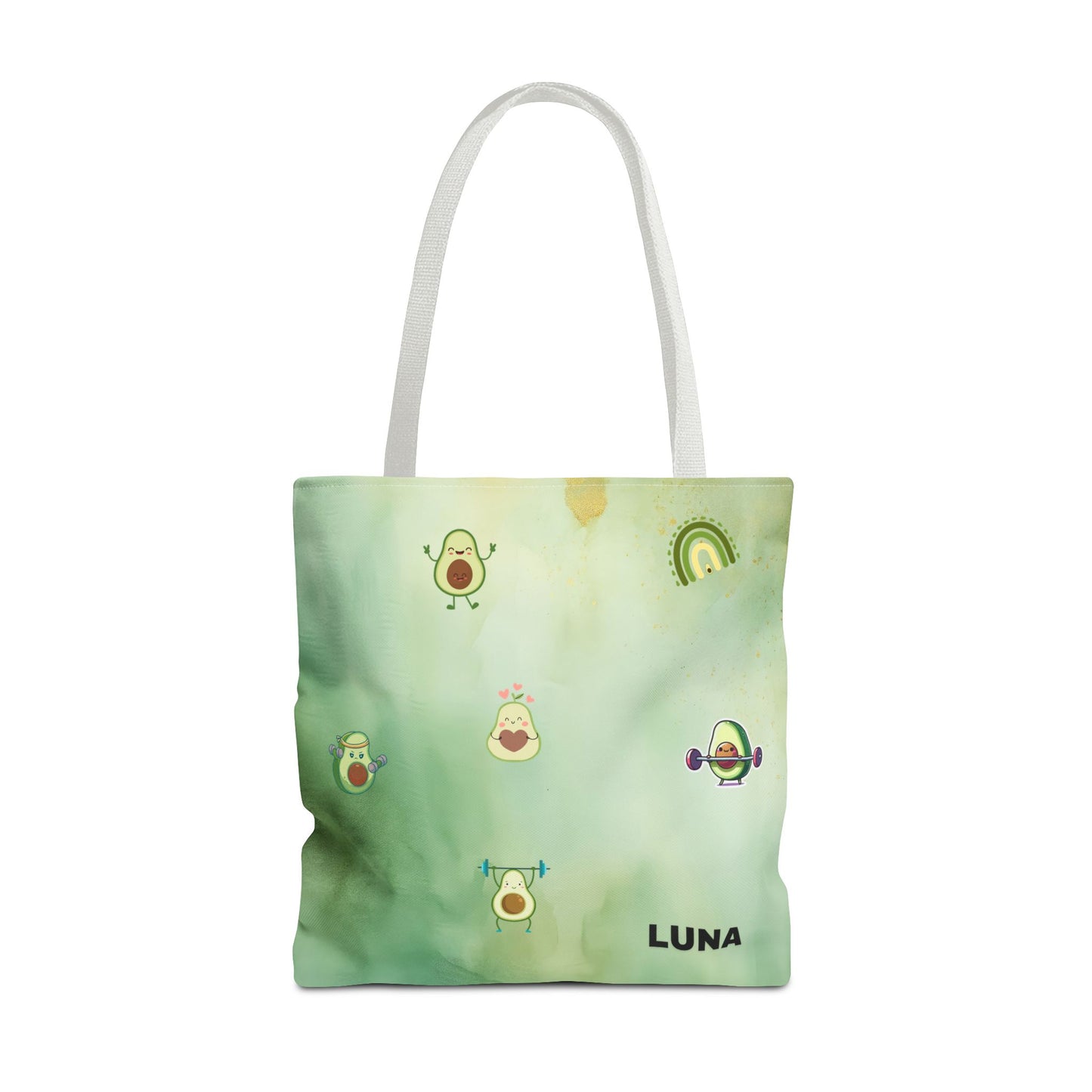 Personalized Cute Gym Avocado Fun Two Tone Tote Bag