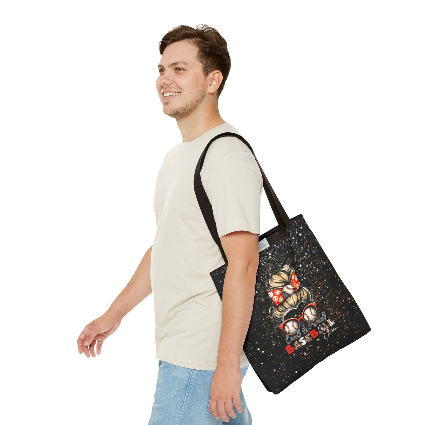 Personalized Name Baseball Mom Tote Bag