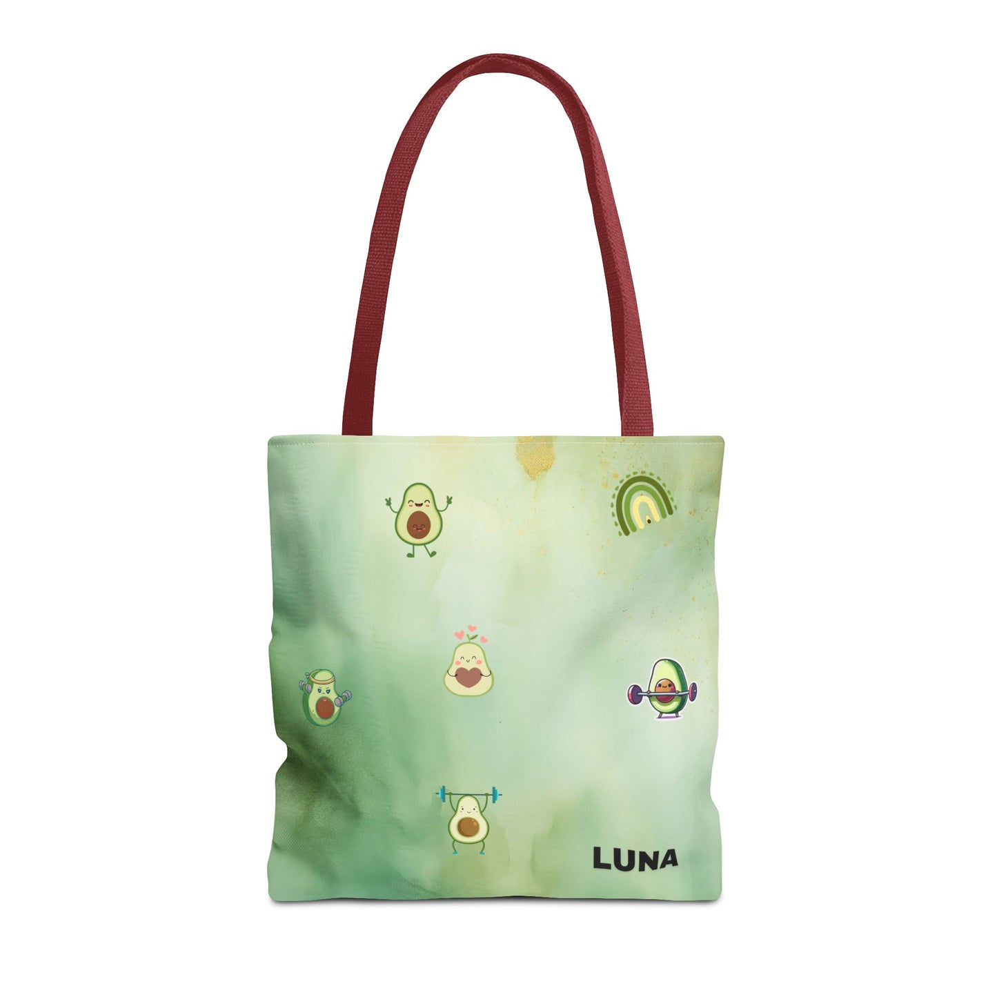 Personalized Cute Gym Avocado Fun Two Tone Tote Bag
