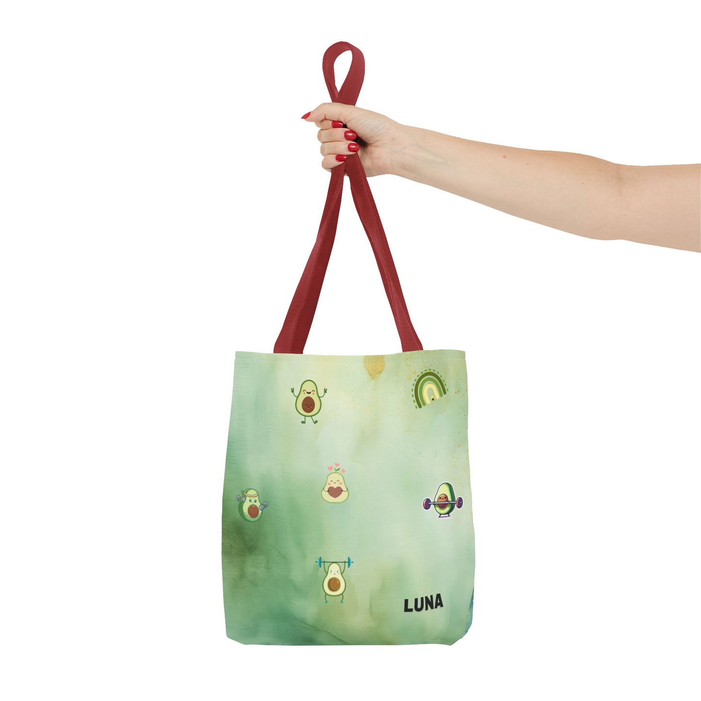 Personalized Cute Gym Avocado Fun Two Tone Tote Bag