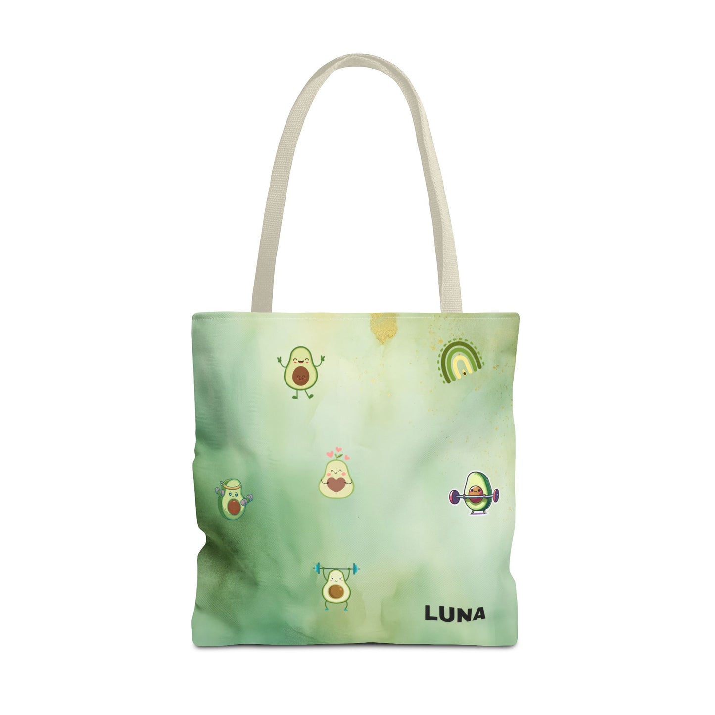 Personalized Cute Gym Avocado Fun Two Tone Tote Bag