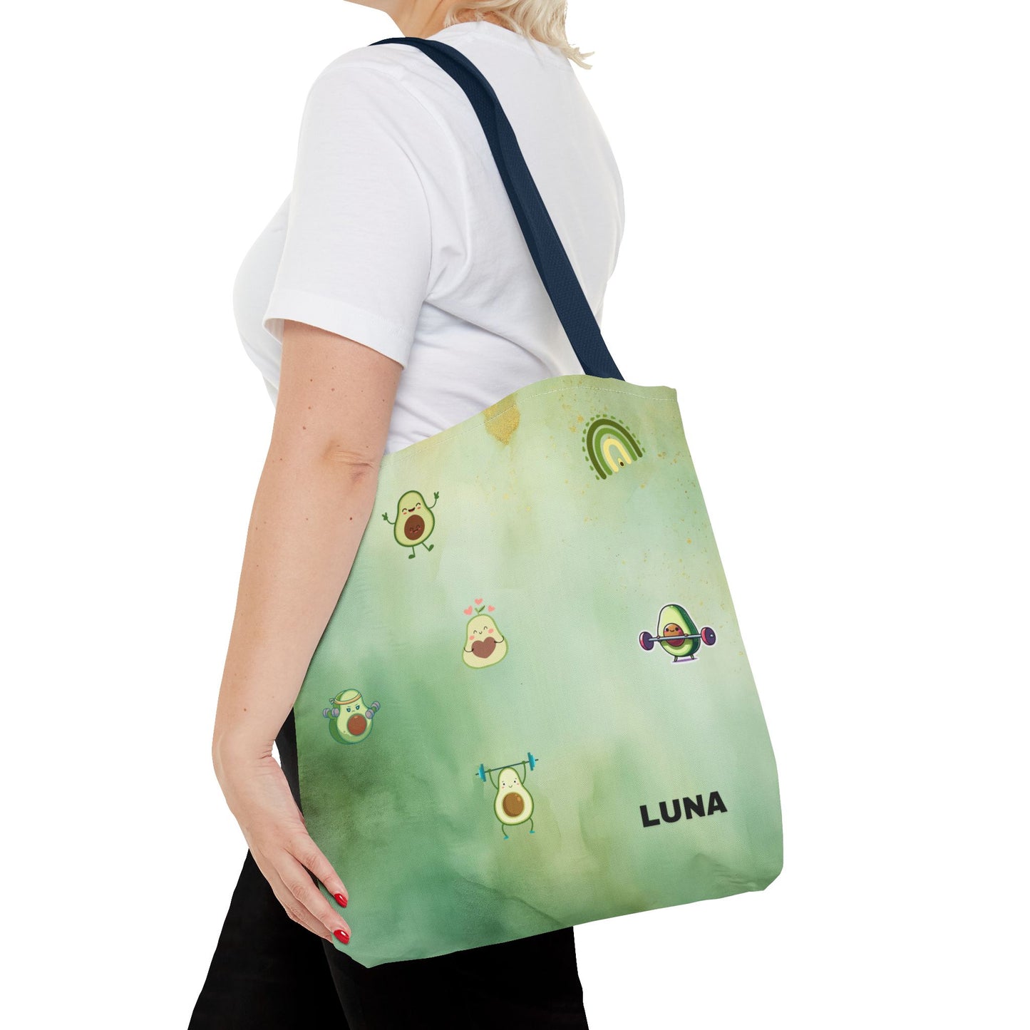 Personalized Cute Gym Avocado Fun Two Tone Tote Bag
