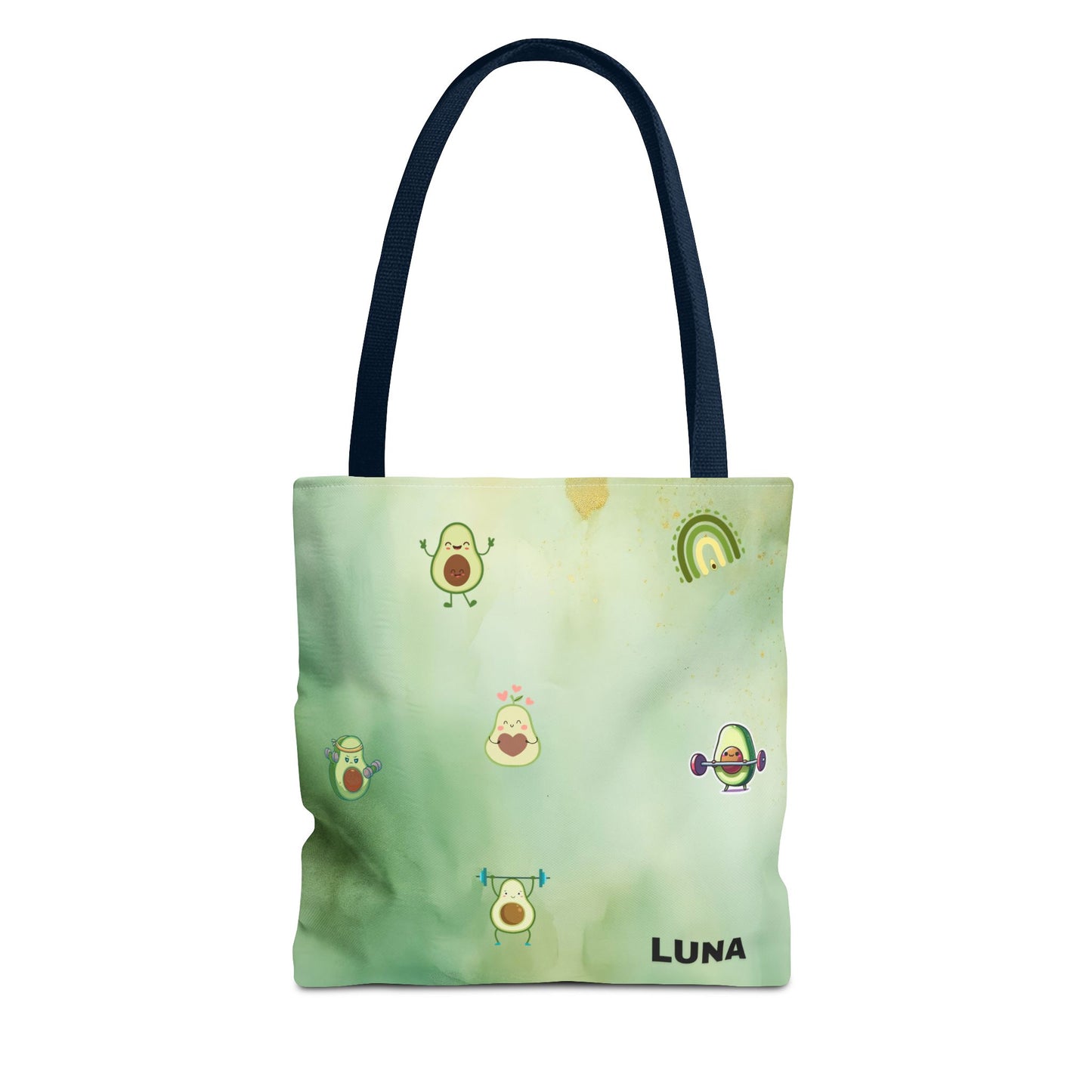 Personalized Cute Gym Avocado Fun Two Tone Tote Bag