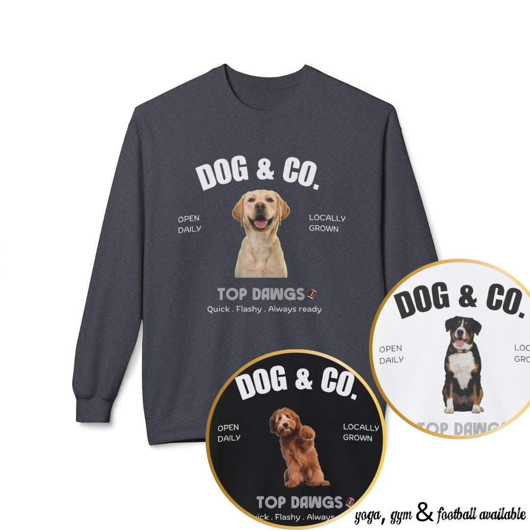 Dog & Co. Top Dawgs Sweatshirt | Football | 3 dog designs choice