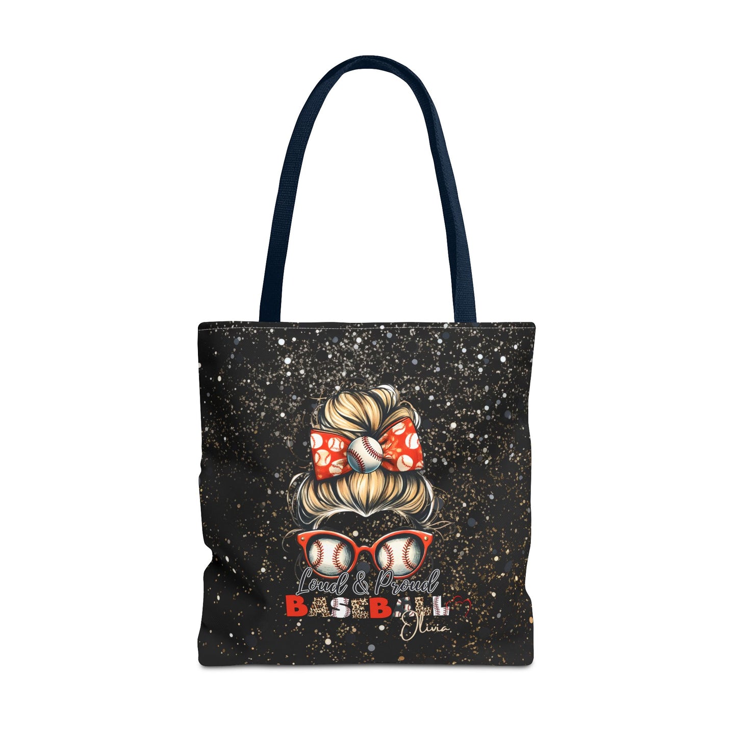 Personalized Name Baseball Mom Tote Bag