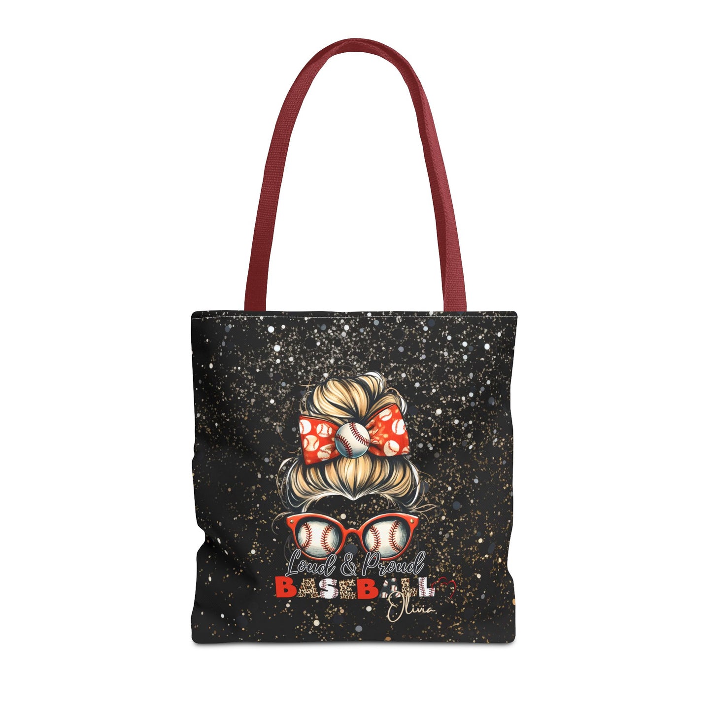 Personalized Name Baseball Mom Tote Bag