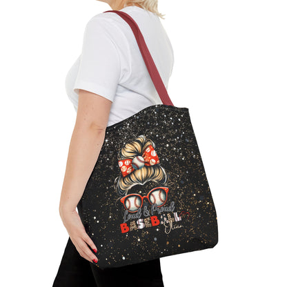 Personalized Name Baseball Mom Tote Bag