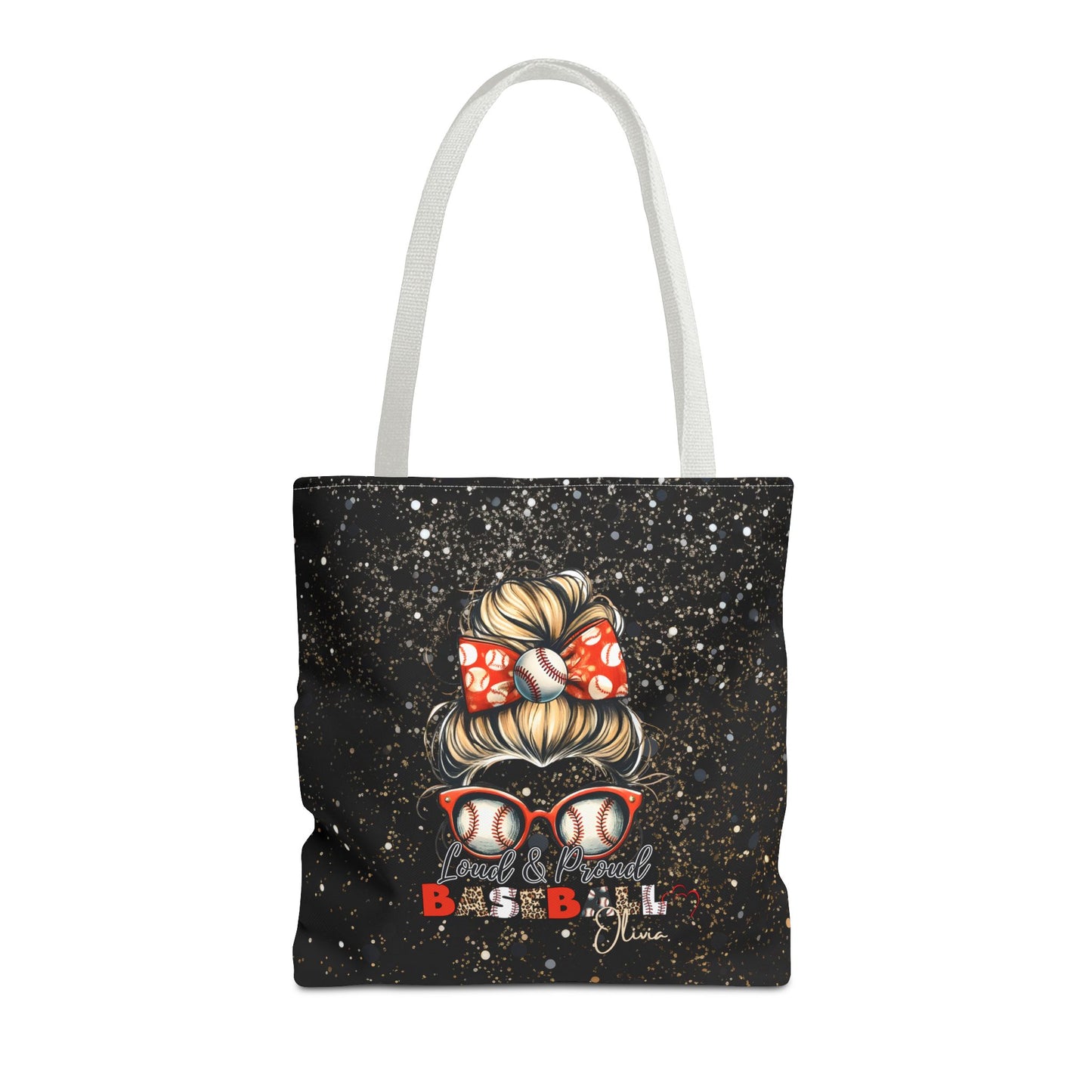 Personalized Name Baseball Mom Tote Bag