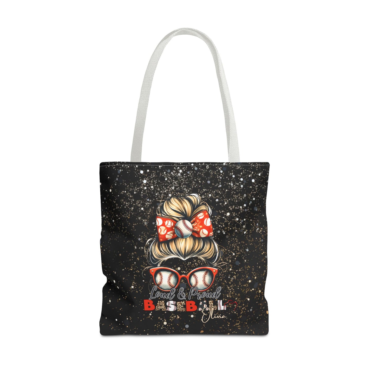 Personalized Name Baseball Mom Tote Bag