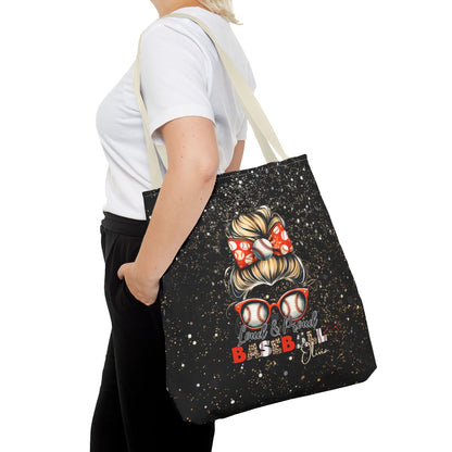 Personalized Name Baseball Mom Tote Bag