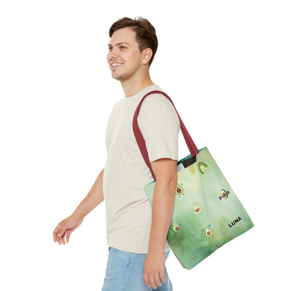 Personalized Cute Gym Avocado Fun Two Tone Tote Bag