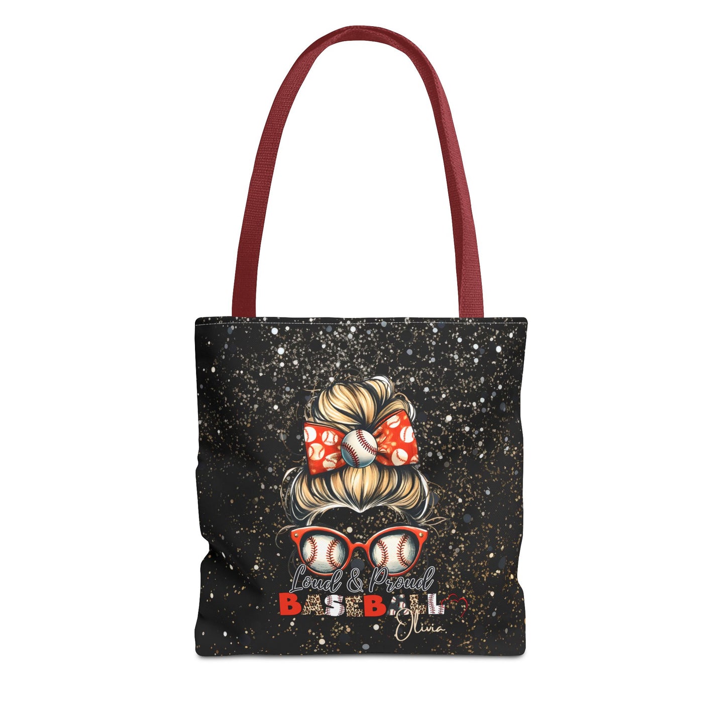 Personalized Name Baseball Mom Tote Bag