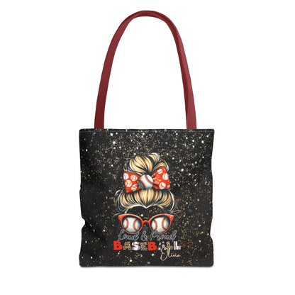 Personalized Name Baseball Mom Tote Bag