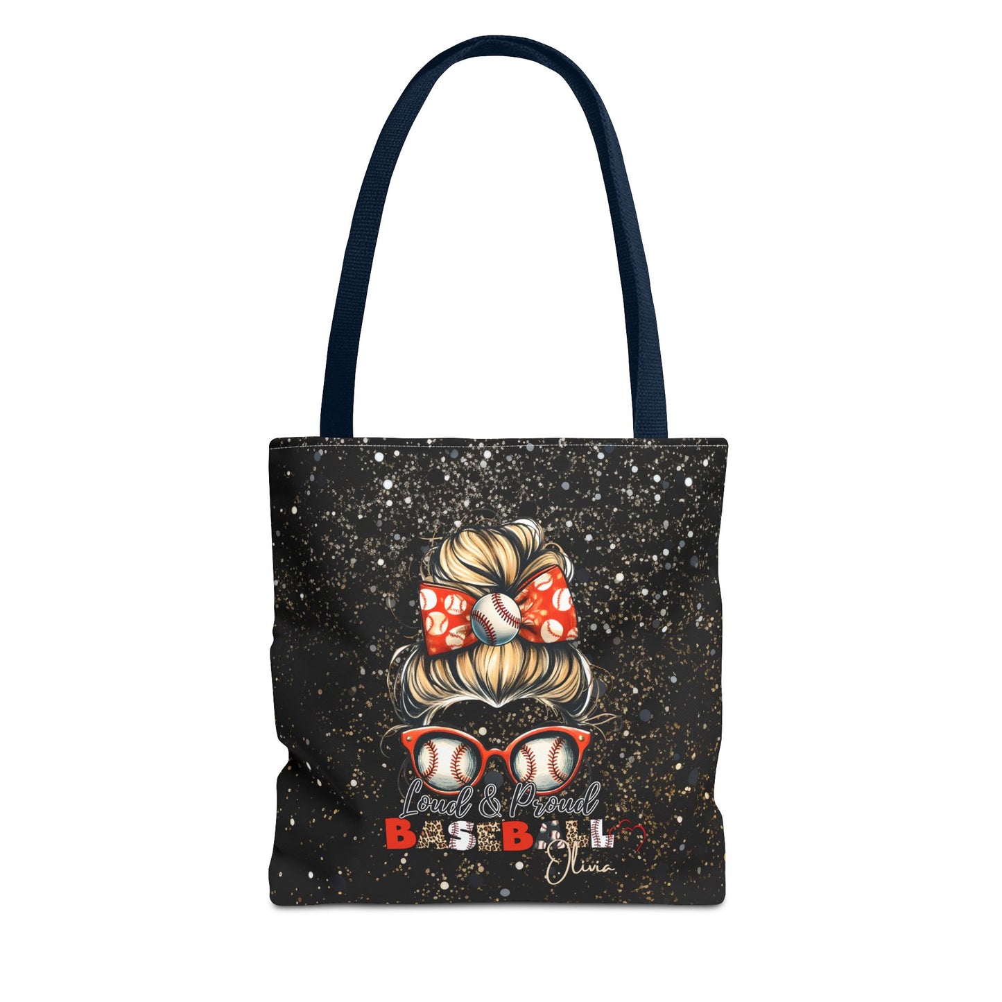 Personalized Name Baseball Mom Tote Bag