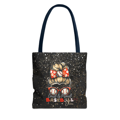 Personalized Name Baseball Mom Tote Bag