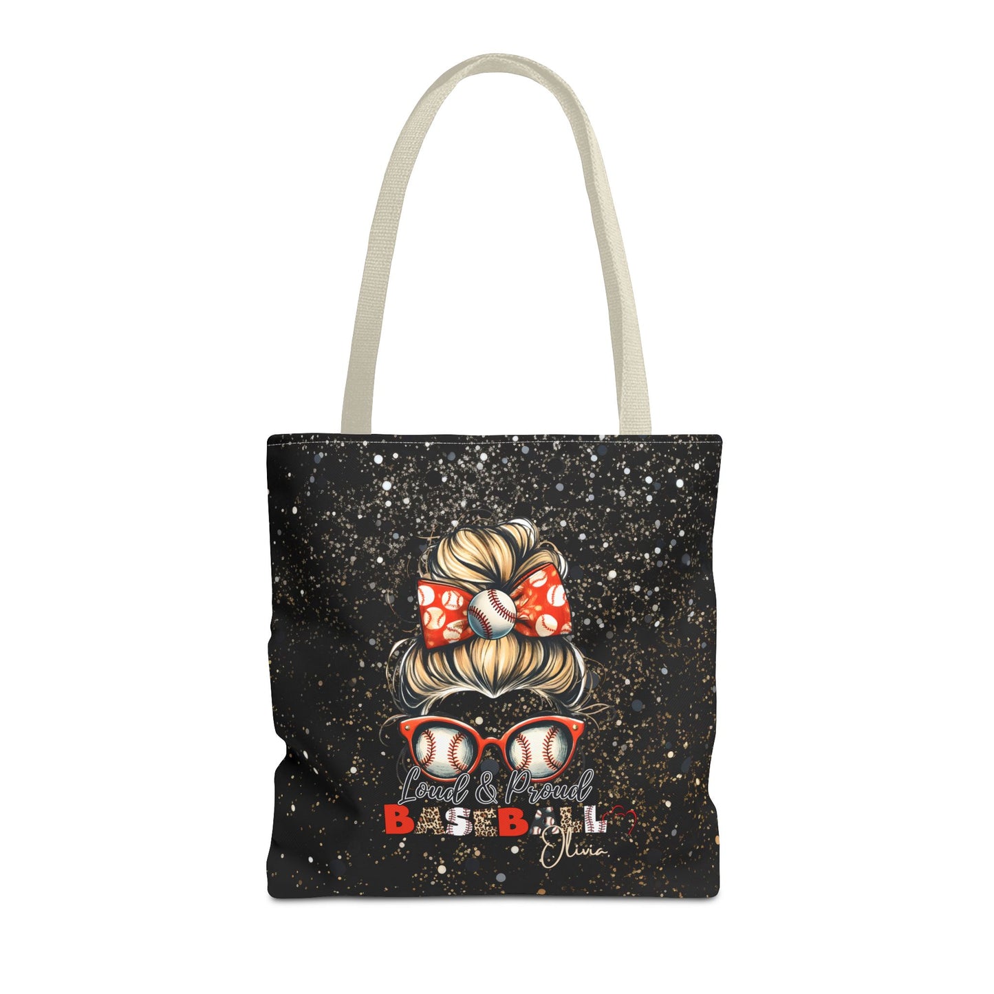 Personalized Name Baseball Mom Tote Bag