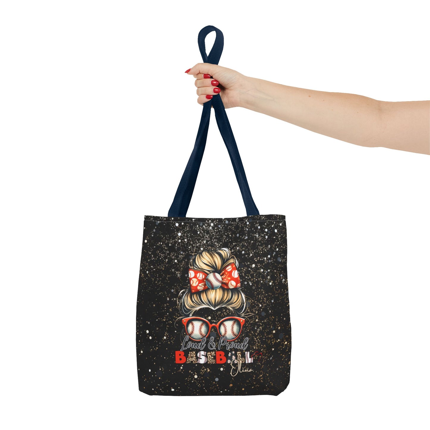 Personalized Name Baseball Mom Tote Bag