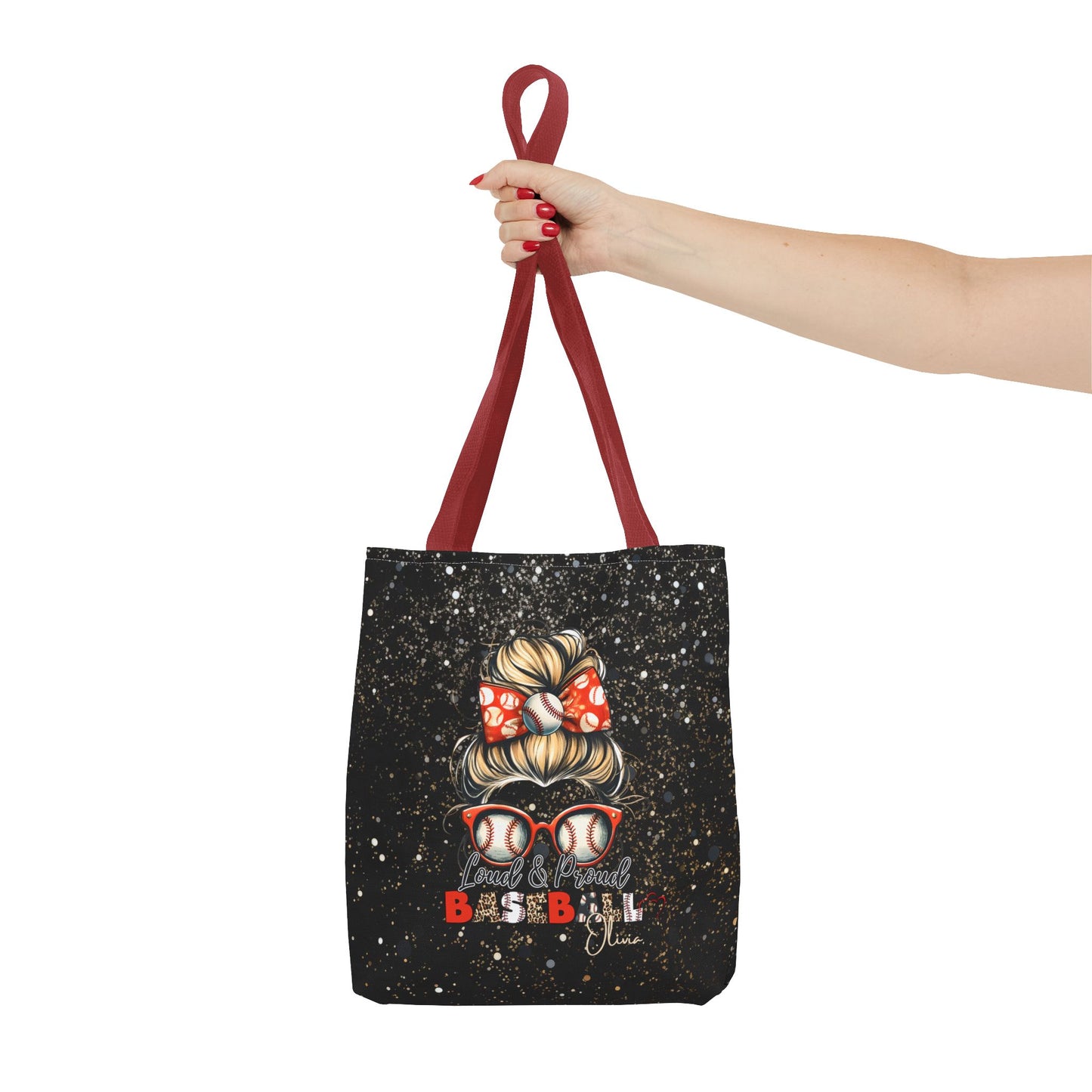 Personalized Name Baseball Mom Tote Bag