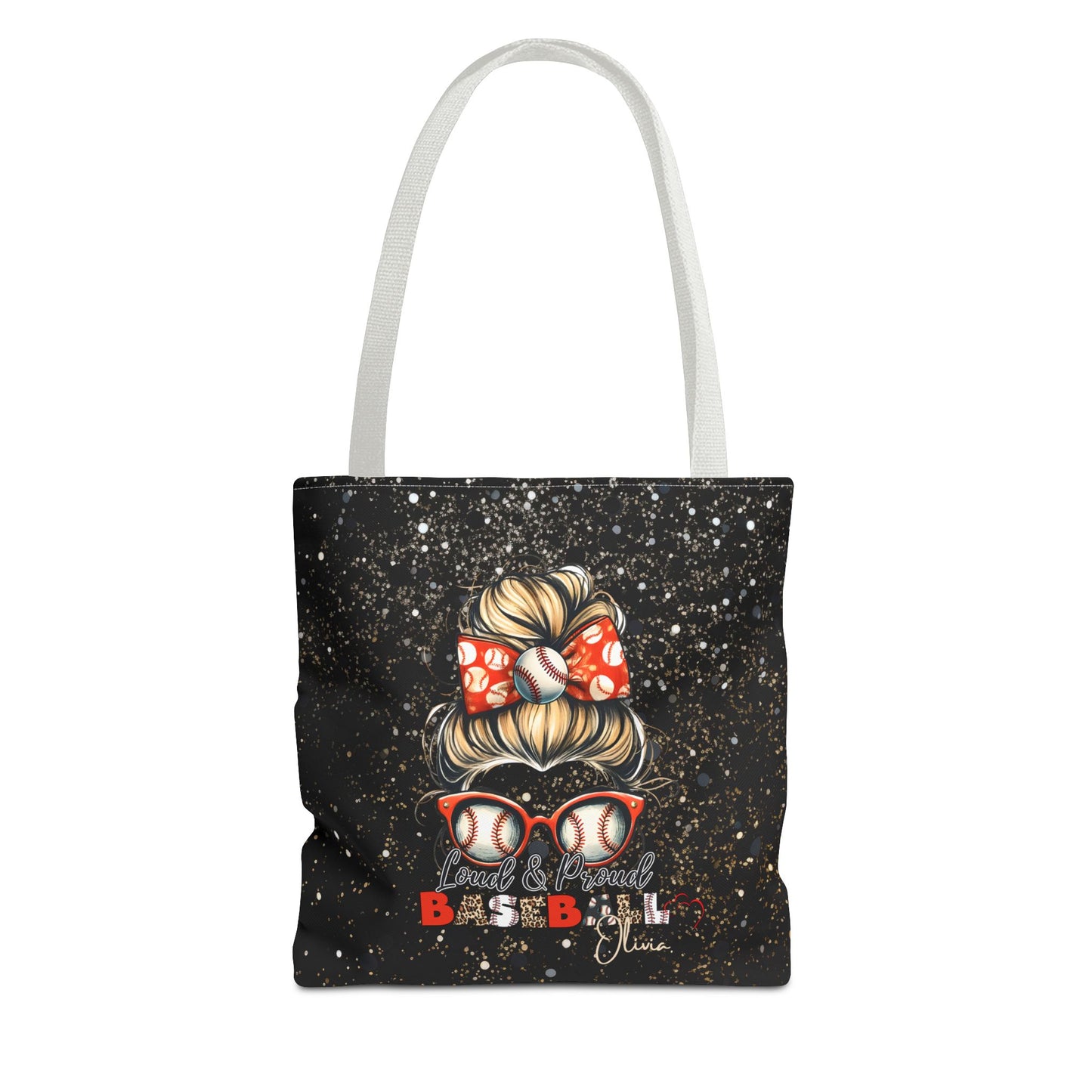 Personalized Name Baseball Mom Tote Bag