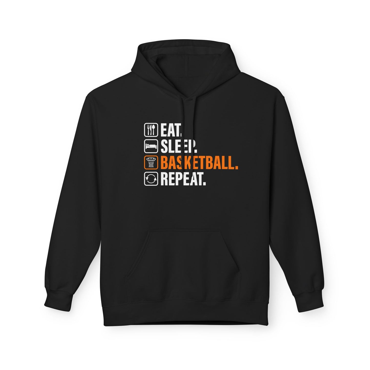 Eat Sleep Basketball Repeat with icon Hoodie