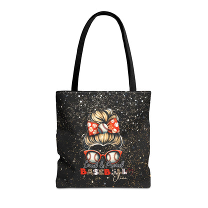 Personalized Name Baseball Mom Tote Bag