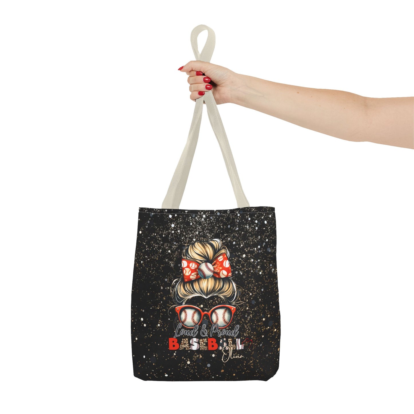 Personalized Name Baseball Mom Tote Bag