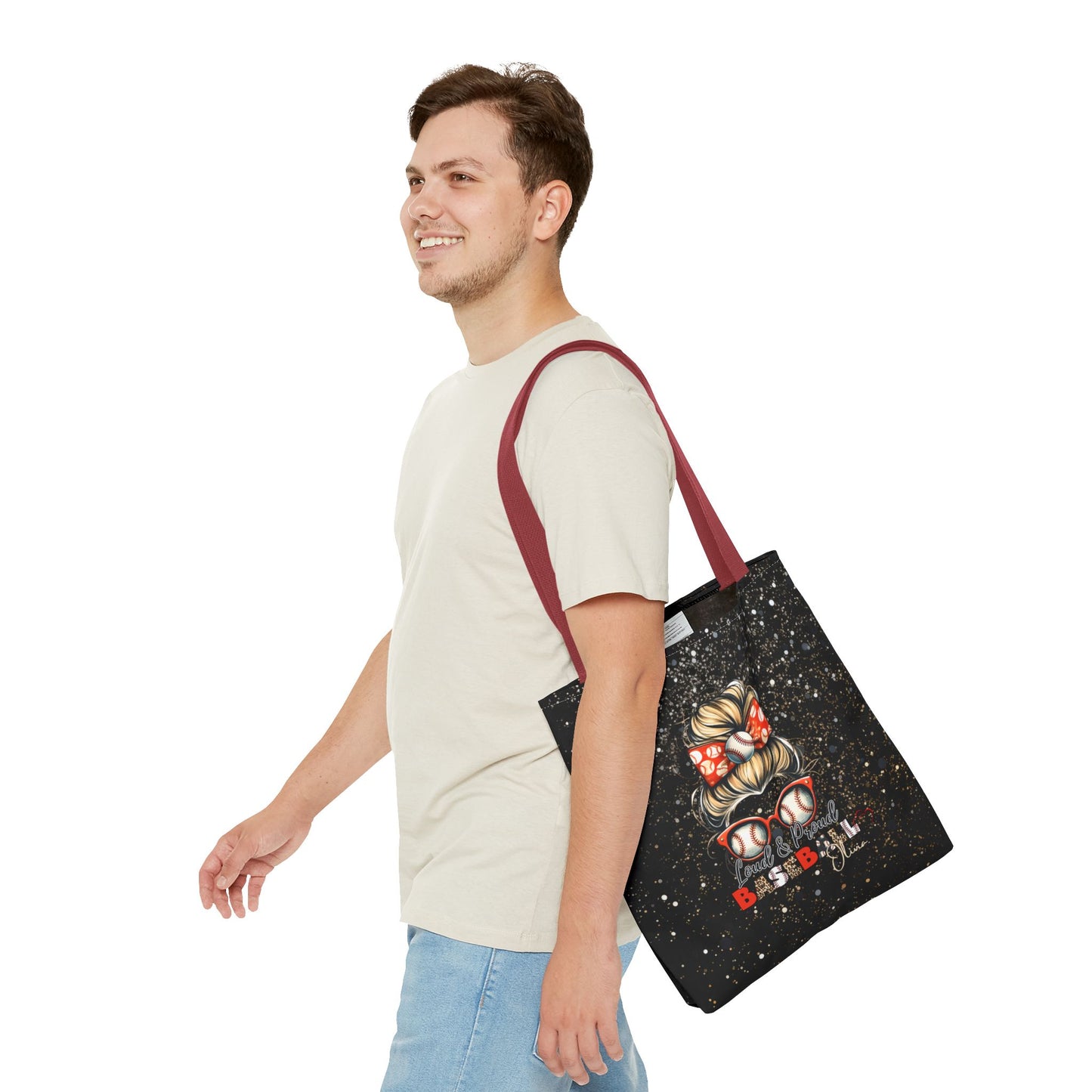 Personalized Name Baseball Mom Tote Bag