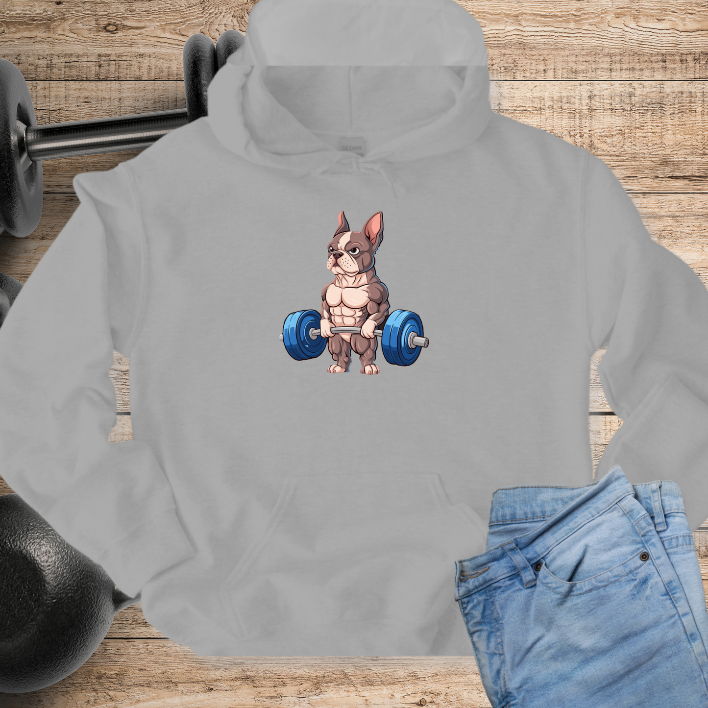 French Bulldog Weightlifting Memes Deadlift Hoodie