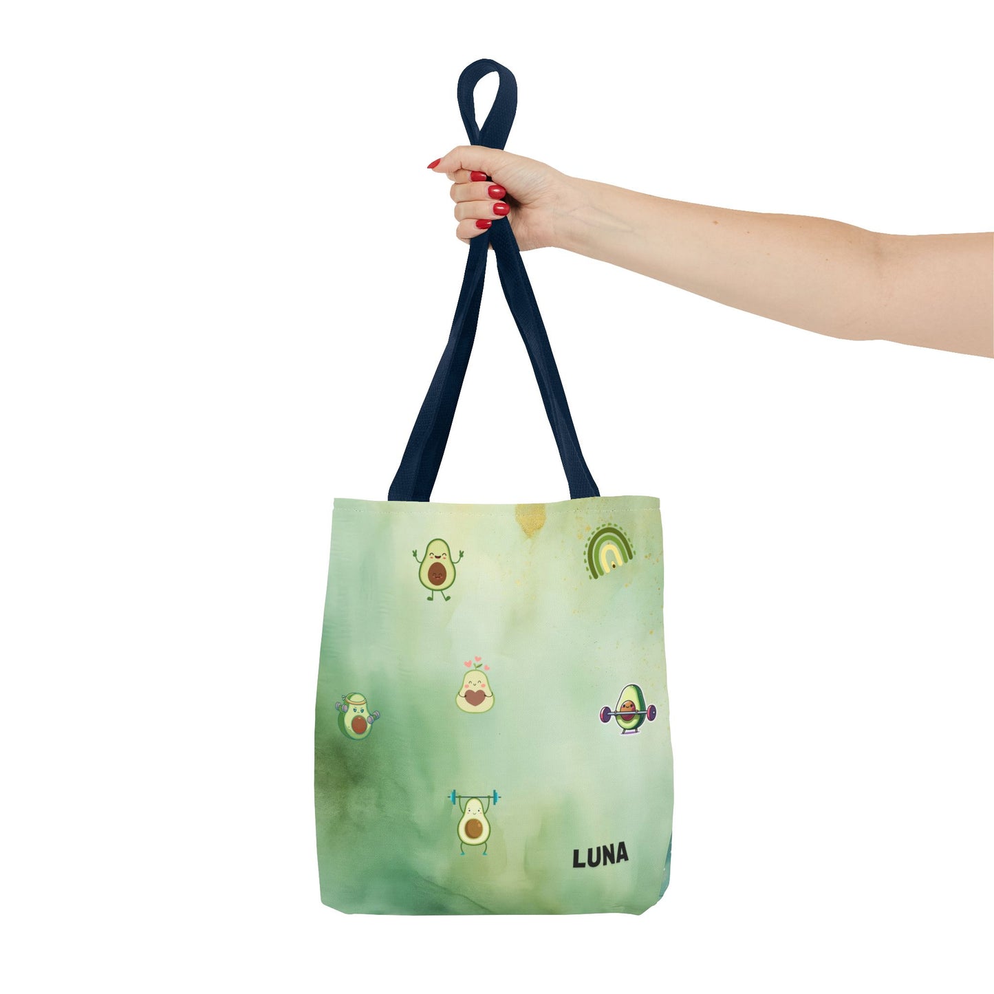 Personalized Cute Gym Avocado Fun Two Tone Tote Bag