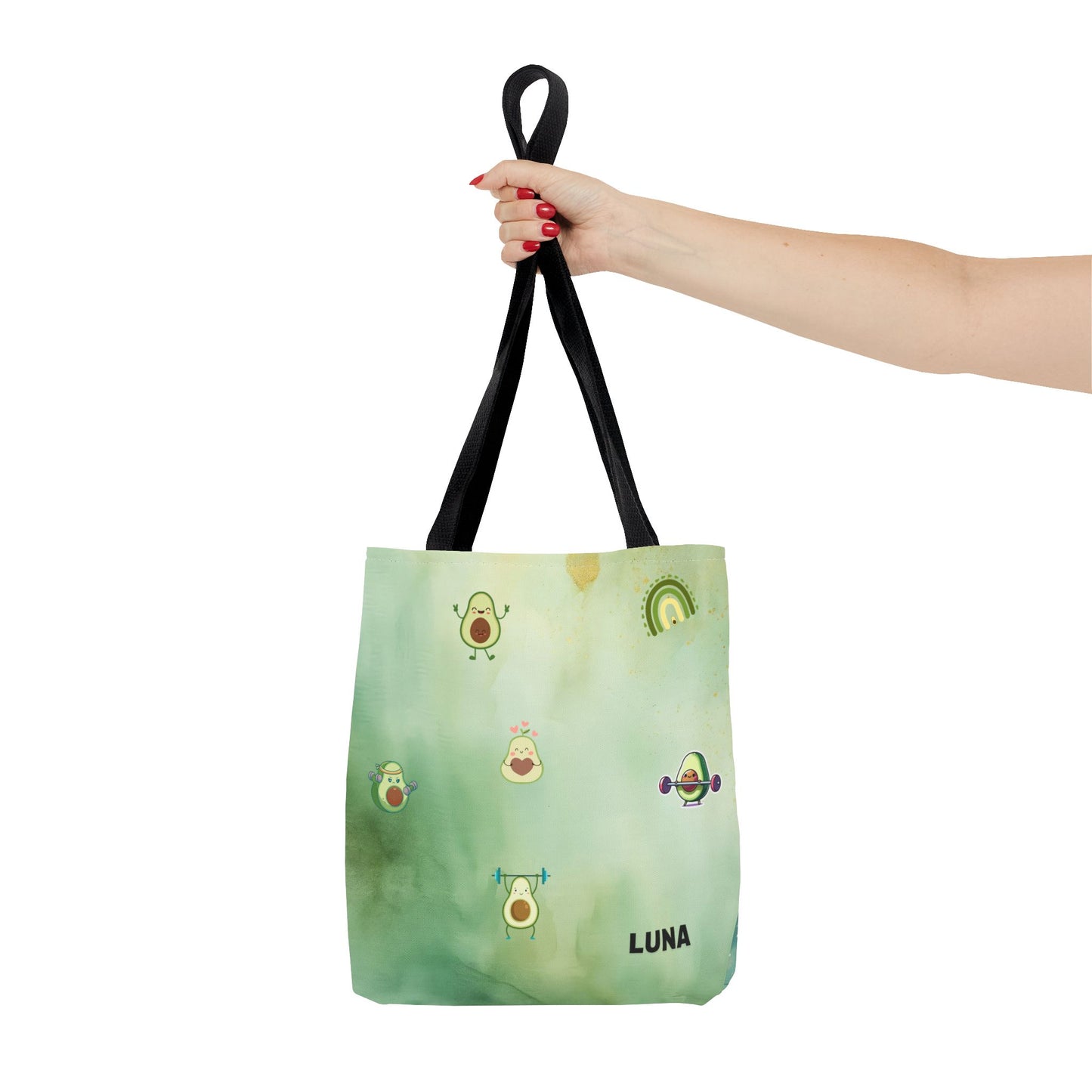 Personalized Cute Gym Avocado Fun Two Tone Tote Bag
