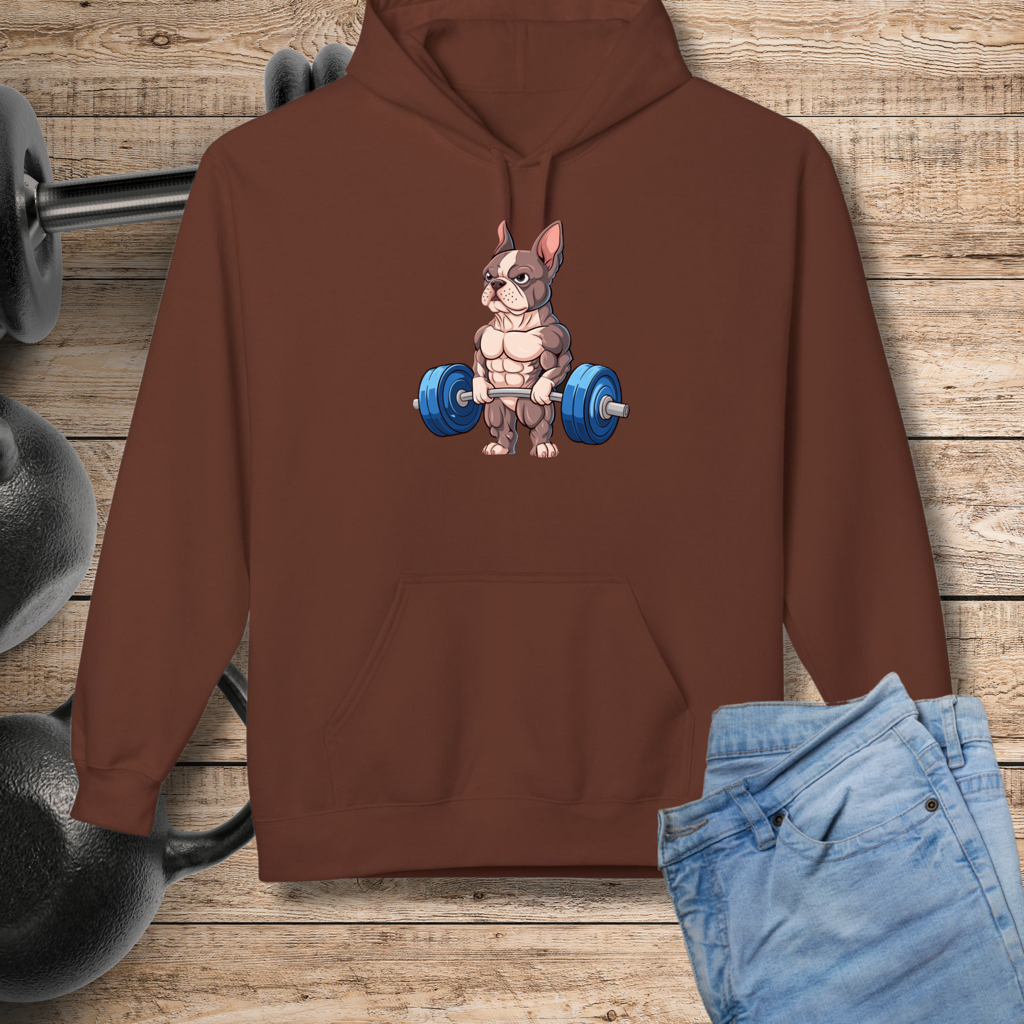 French Bulldog Weightlifting Memes Deadlift Hoodie