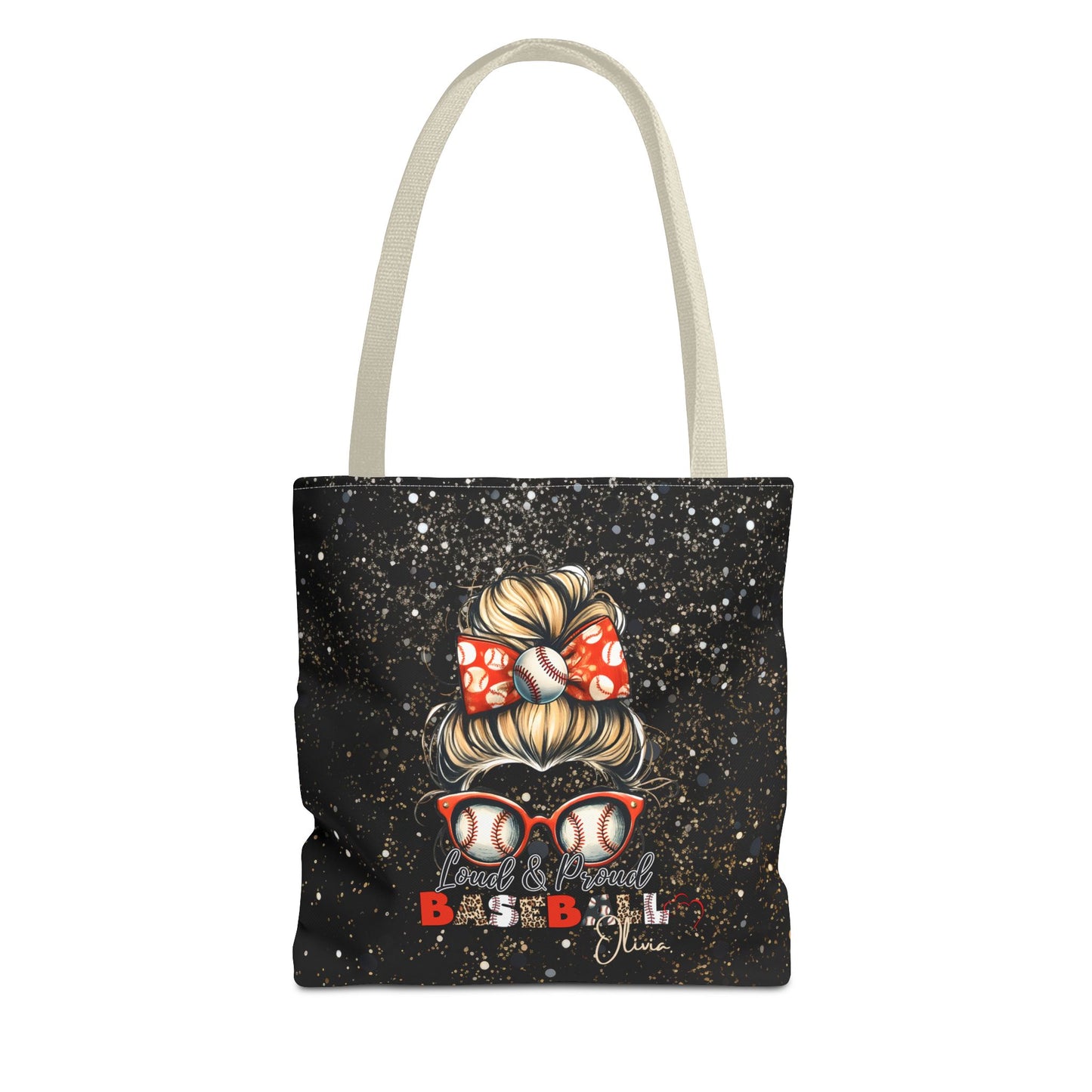 Personalized Name Baseball Mom Tote Bag