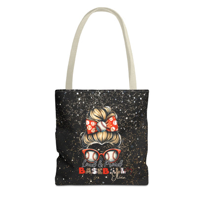 Personalized Name Baseball Mom Tote Bag