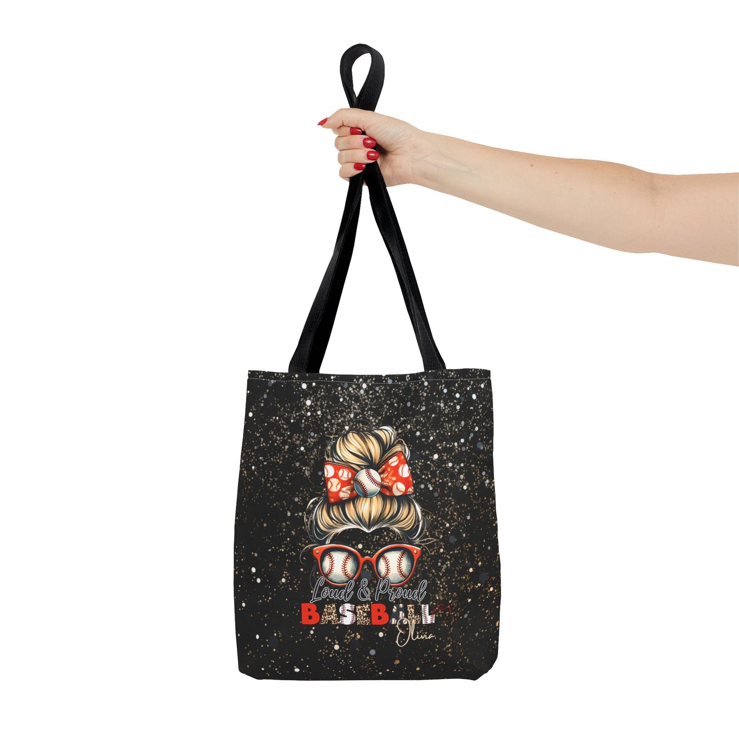Personalized Name Baseball Mom Tote Bag