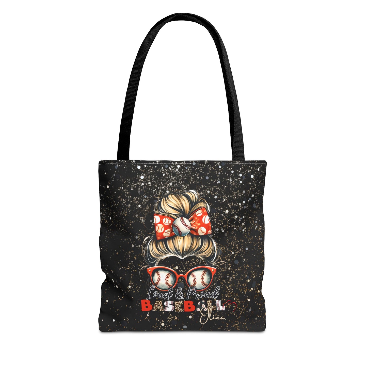Personalized Name Baseball Mom Tote Bag