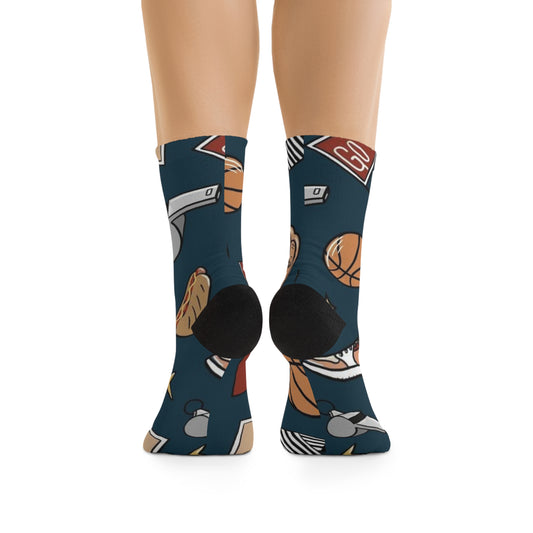 Basketball Go Blue Socks