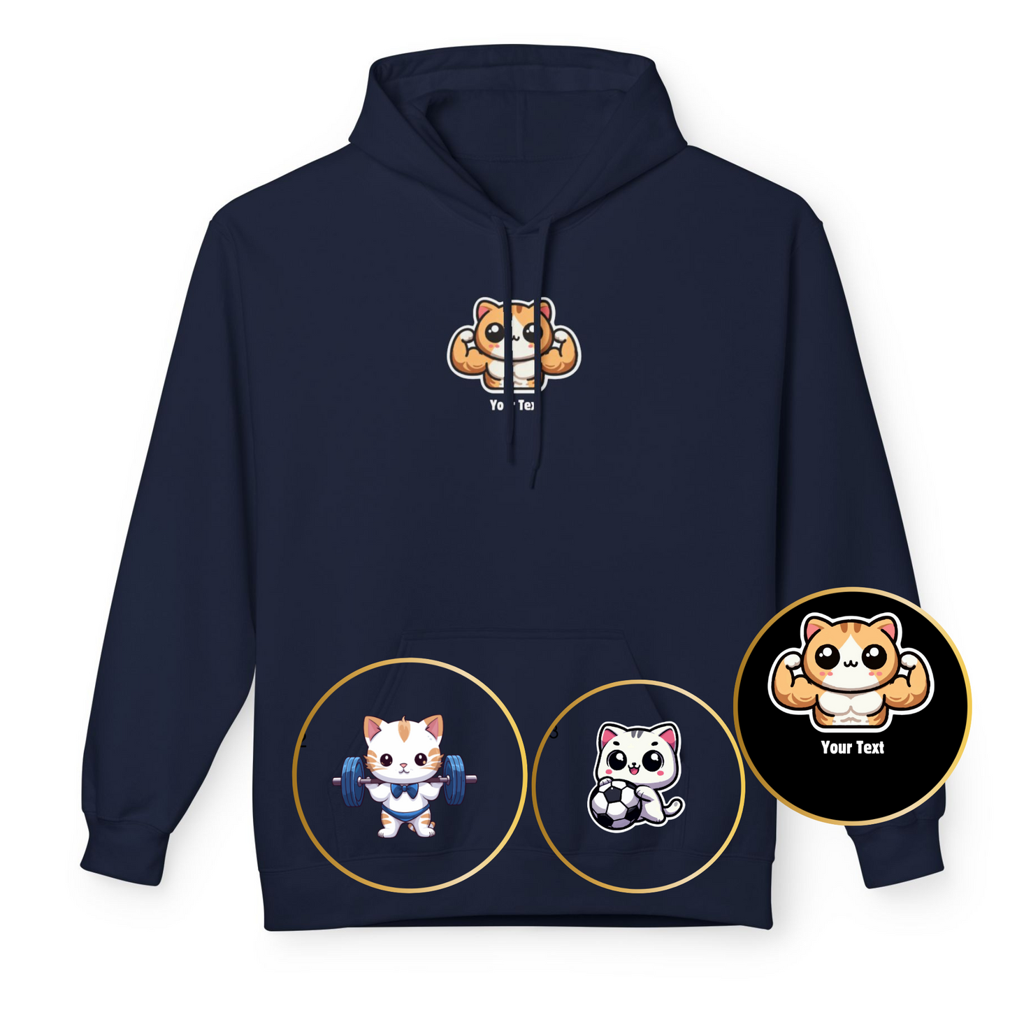 Personalized Cat Cat Love Sport Hoodie