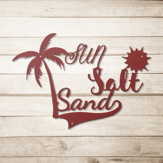 Sun, Salt, Sand | Metal Sign Wall Art Deco