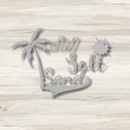 Sun, Salt, Sand | Metal Sign Wall Art Deco